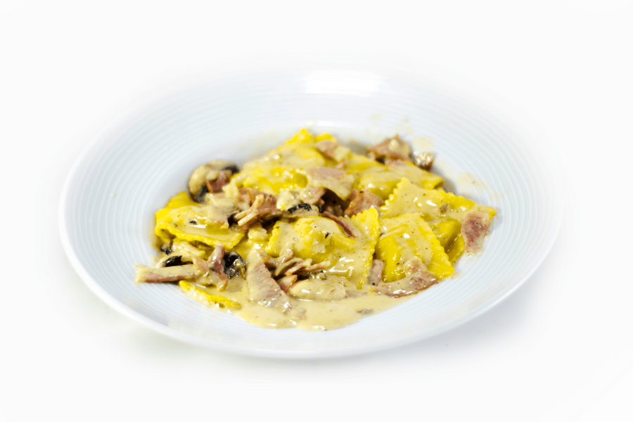 Raviolis carbonara