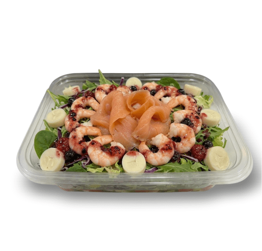 Ensalada de salmón ahumado y gambas - Imagen 1